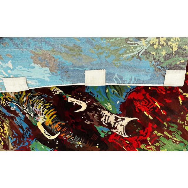 1980s Leroy Neiman Silk Tapestry, Elephant Stampede, Signed and Numbered For Sale - Image 4 of 5