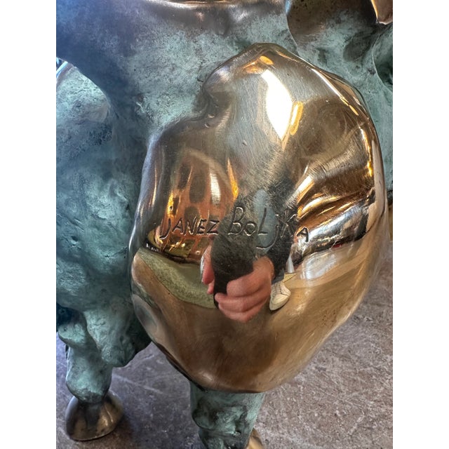 Abstract Bronze Bull Sculpture by Janez Boljka 1960s For Sale - Image 3 of 9