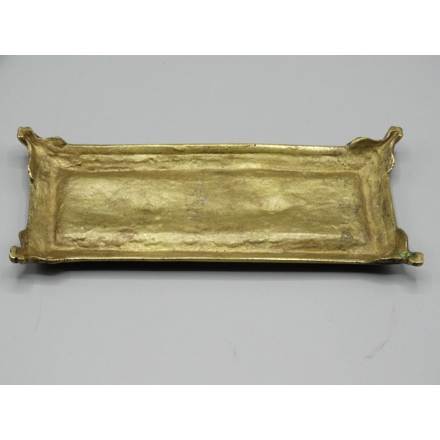 Art Nouveau Footed Gilt Brass Pen Tray For Sale - Image 4 of 7