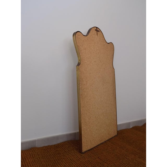 Vintage Mirror with Shaped Brass Frame, 1950 For Sale - Image 6 of 8
