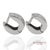 Early 21st Century 18k 750 Solid White Gold Natural Diamond Huggie Hoop Earrings, Pair For Sale - Image 5 of 12
