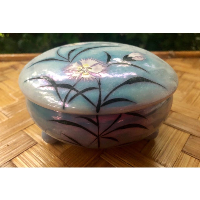 Early 20th Century Vintage Art Deco Japanese Floral Lusterware Box For Sale - Image 5 of 9