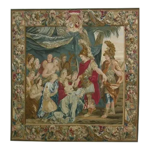 Vintage Tapestry Depicting Royal Commanders