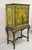 Antique French Renaissance Green Distress Painted Radio Cabinet Bar Cupboard. Item features 2 part construction, carved...