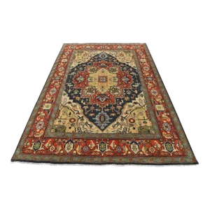 Serapi Rug 9’2” X 11’11” Blue Wool Tribal Hand-Knotted Oriental Carpet