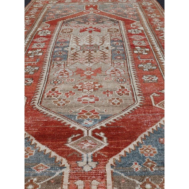 Measures: 3'10 x 7'6 Antique Persian Hamadan Rug with Central Mihrab Motif & Earth Tones 3'10 x 7'6. Keivan Woven Arts/...