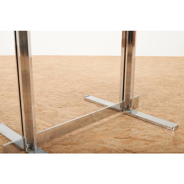Table with Chrome-Plated Steel Frame and 4 Extensions For Sale - Image 4 of 14
