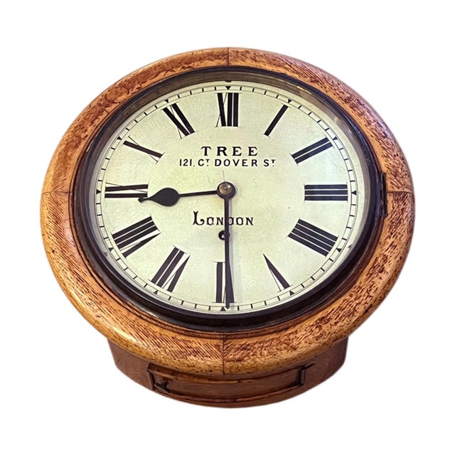English Wall Clock by Tree For Sale - Image 5 of 5