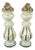 Art Nouveau Ceramic Columns with Miniature Vases and Flowers from Bassano Nove Factory, Italy, Late 19th Century, Set of 2 For Sale