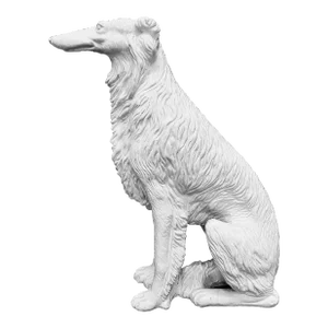 Vintage Life-Size Italian Glazed Terracotta Borzoi Russian Wolfhound