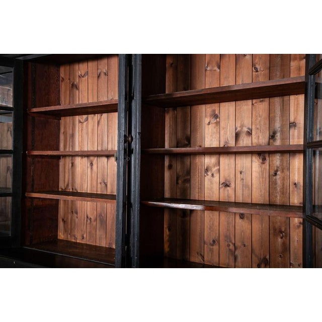 English Ebonised Pine Glazed Dresser, 1920 For Sale - Image 9 of 18