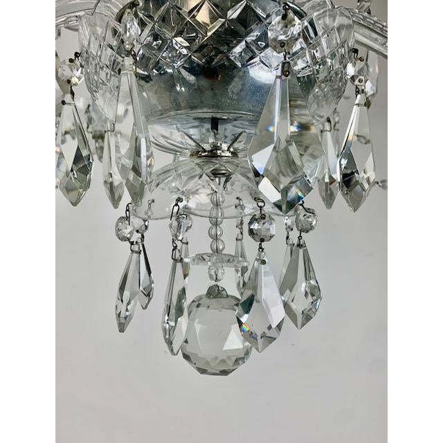 Six Arm Chechoslovakian Heavy Lead Crystal Chandelier, Unmarked For Sale In West Palm - Image 6 of 11