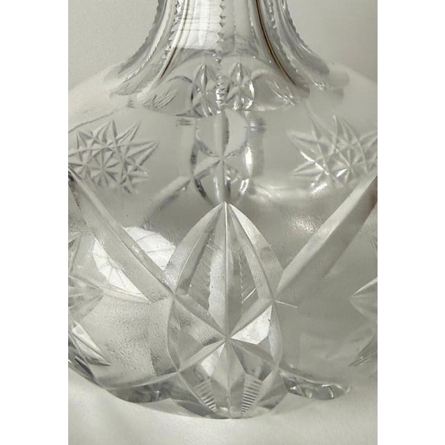 Antique Hand-Cut Crystal Whiskey Decanter with Faceted Stopper, 1900 For Sale - Image 10 of 17