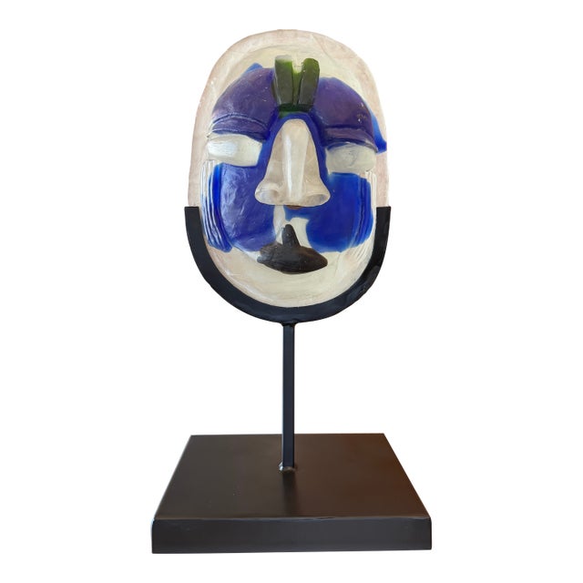 1960s Brutalist Italian Murano Glass Mask For Sale