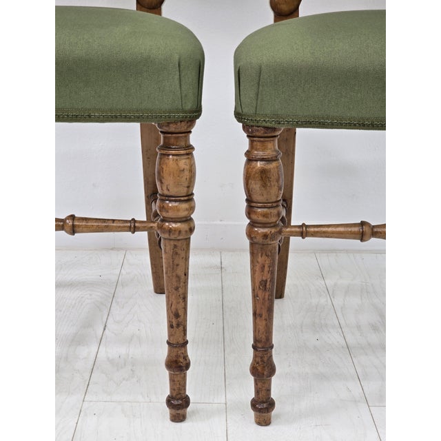 Antique Victorian Walnut Balloon Back Chairs with Pierced Crest Rails, 1890s, Set of 2 For Sale - Image 11 of 14
