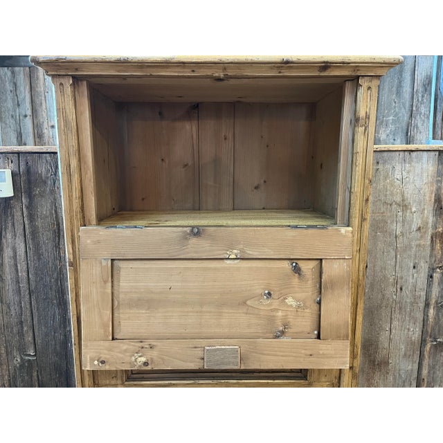 Tan Late 19th Century Antique Pine Bin Pantry Cupboard For Sale - Image 8 of 12