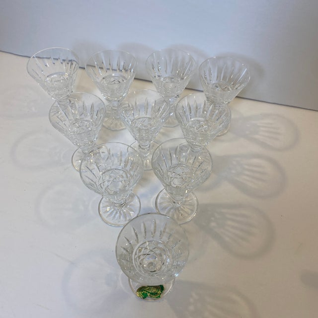 1970s Waterford Tramore Cut Crystal Liqueur Cordials - Set of 10 For Sale - Image 10 of 11