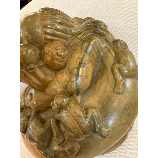 Antique Japanese Carved Boxwood Fertility Sculpture For Sale - Image 12 of 12