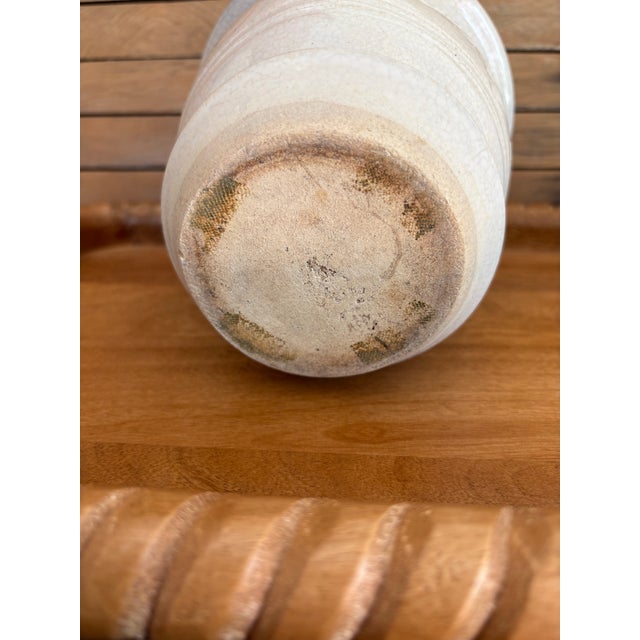 Ceramic Vintage Crackle Glaze Ceramic Planter With Attached Saucer, French Country Style For Sale - Image 7 of 11