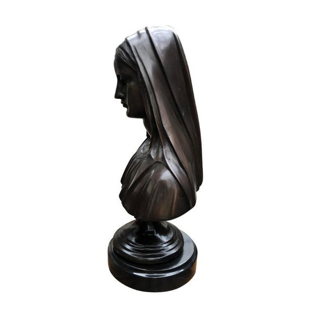 Bronze Virgin Mary Bust, France, 20th Century For Sale - Image 3 of 6