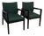Ofs Brands Contemporary Green Upholstered Wood Armchairs, a Pair For Sale