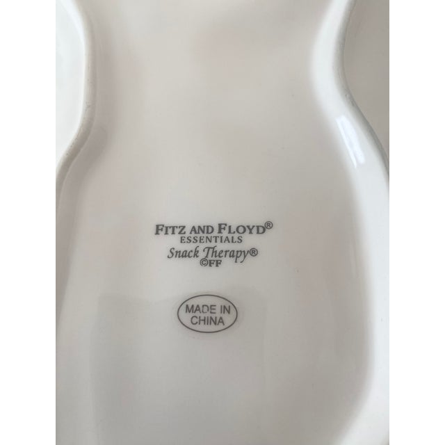 Figurative Fitz and Floyd Essentials Christmas Sant Clause Canapés Dessert Plate Vintage Excellent Condition For Sale - Image 3 of 11