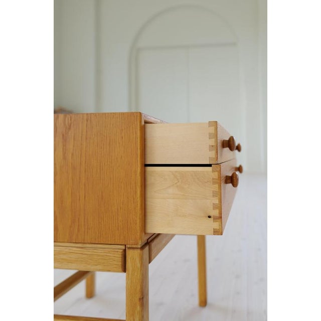 Brown Scandinavian Oak Casino Side Table by Sven Engström, 1960s For Sale - Image 8 of 9