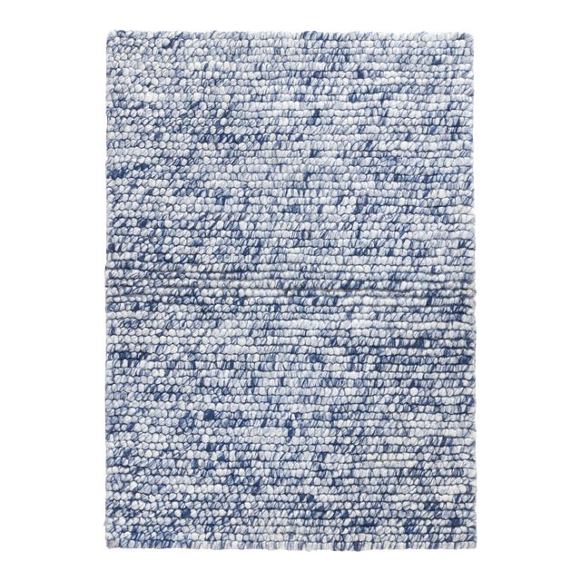Dash & Albert by Annie Selke Niels Navy Woven Wool/Viscose Rug, 8' x 10' For Sale