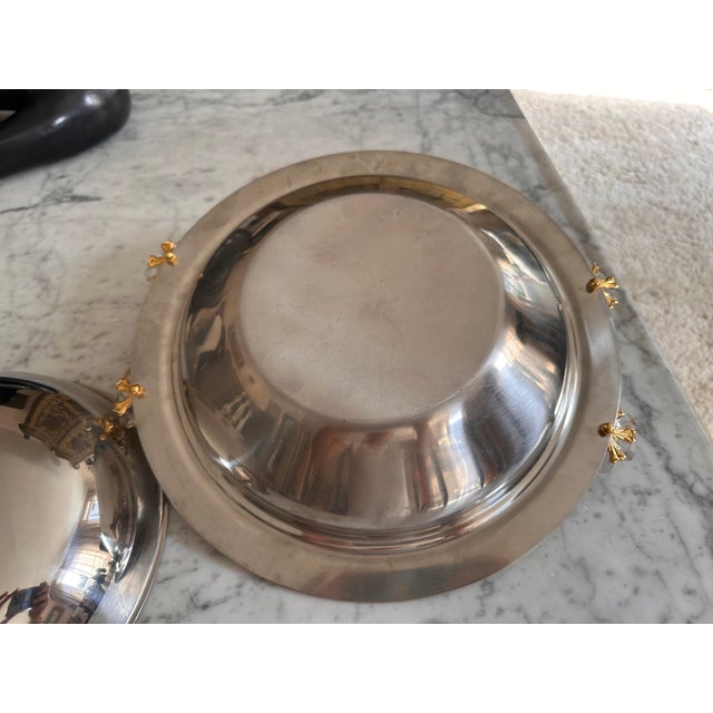 Vintage Italian Serving Dish with Gilt Details, 1970s For Sale - Image 12 of 14