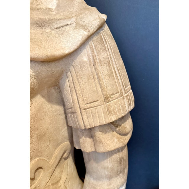 Stone Life-Size Carved Marble Torso of a Roman Soldier, 20th Century For Sale - Image 7 of 15