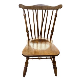 Mid 20th Century Classic Windsor-Style Solid Maple Side Chair For Sale