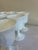 Vintage White Milk Glass Grape & Vine Pedestal Goblets, Set of 9 For Sale - Image 4 of 13