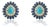 Art Deco 17ct Turquoise & Blue Sapphire Statement Earrings With Diamonds in 14k Gold- A Pair For Sale