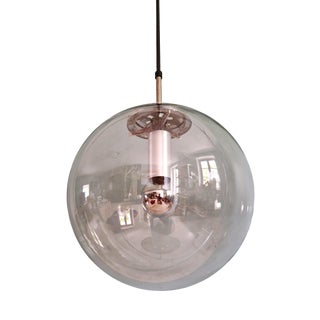Space Age Pendant Light in Smoked Glass by Glashütte Limburg, 1970 For Sale