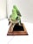 Chinoiserie Mid Century Porcelain Parakeet Sculpture – Chinoiserie Bird Figurine on Wood Base For Sale - Image 3 of 12