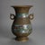 Antique Chinese Bronze Cloisonne Enameled Vase with Double Dragon Form Handles C1910 Measures - 11.75"H x 7.75"W x 7.75"D