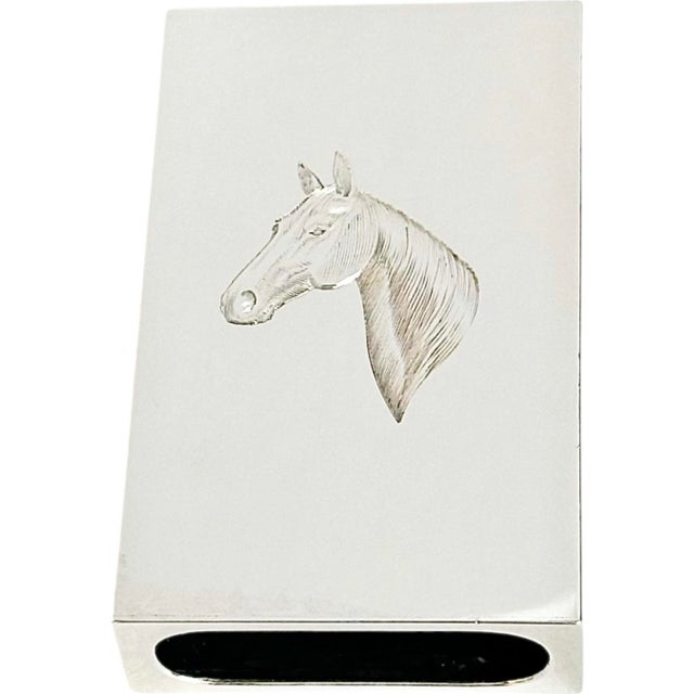 Vintage Asprey Sterling Silver Equestrian Horse Matchbook Case For Sale - Image 15 of 18