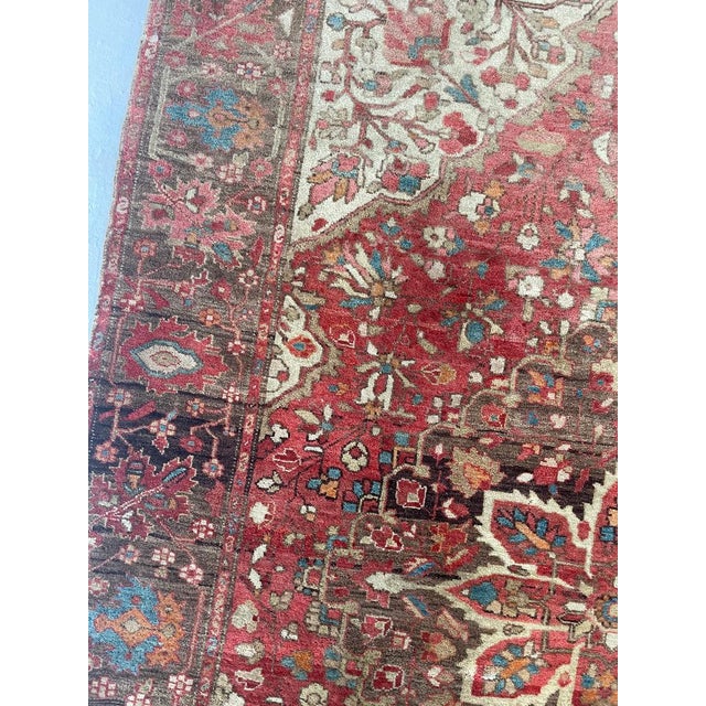 Antique Ferahan with Lamb Wool Rug 3.6 x 4.11 For Sale In Milwaukee - Image 6 of 7