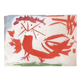 Vintage Original Robert Cooke Abstract “Crazy Chicken “ Painting For Sale