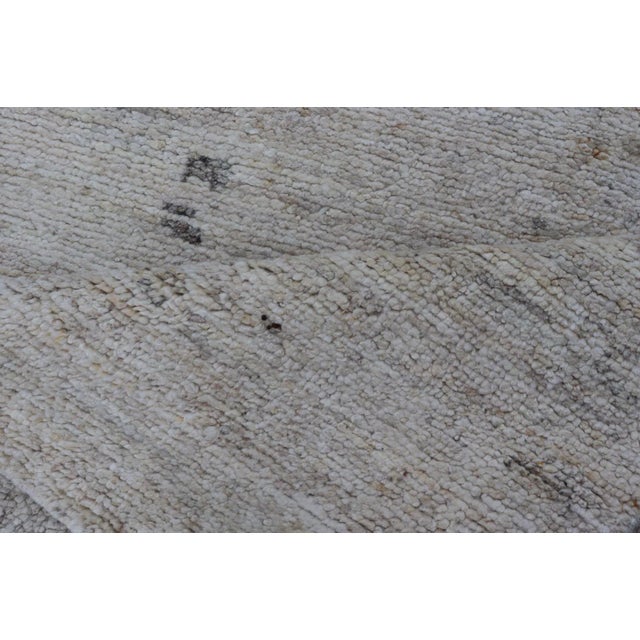 Cream Long Modern Gallery Runner in Neutrals With Moroccan Styled Diamond Design For Sale - Image 8 of 10