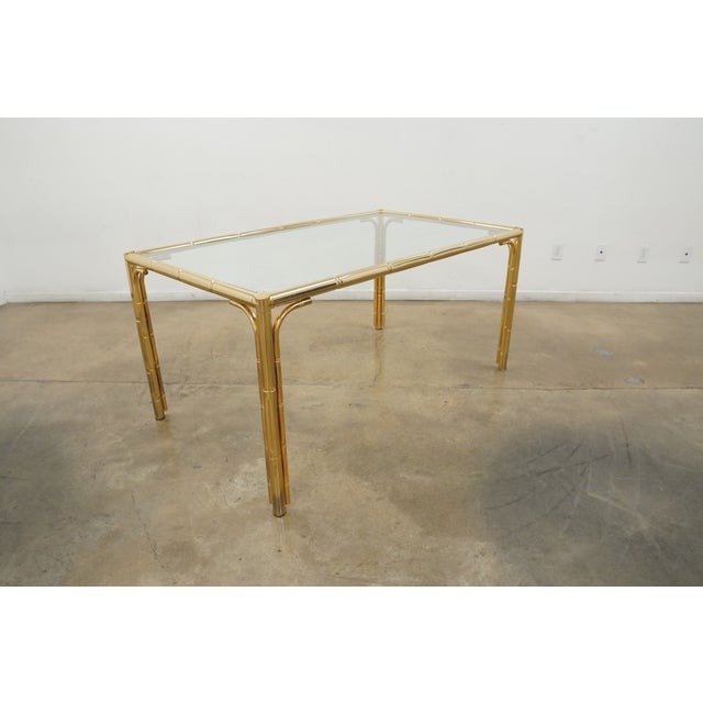Vintage Mid Century Faux Bamboo Dining Table For Sale - Image 9 of 13