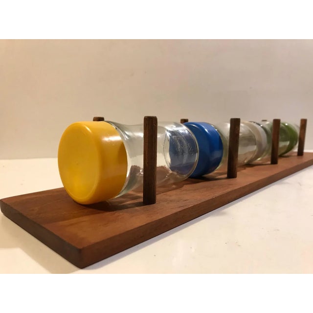 Mid-Century Modern Wall Mounted Spice Rack in Teak by Lüthje Denmark, 1960s, Set of 5 For Sale - Image 3 of 8