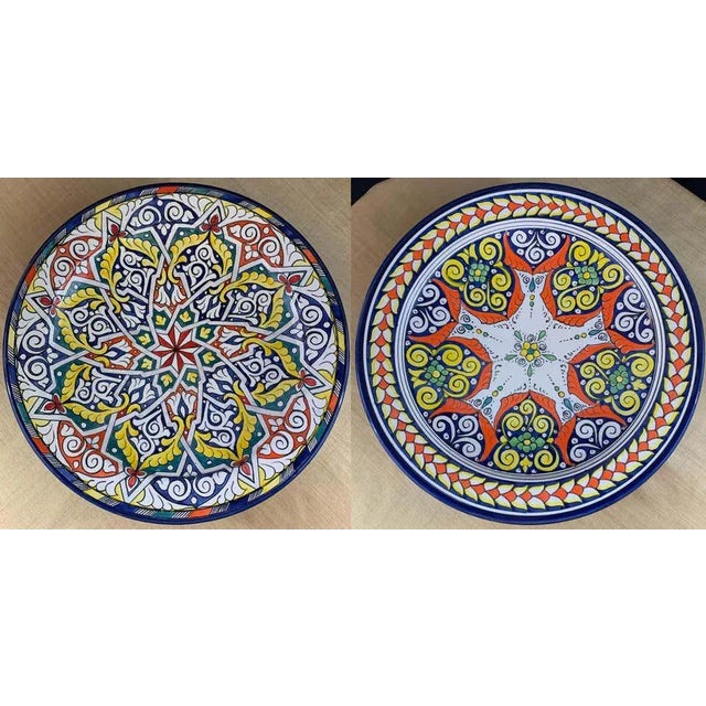 Handmade Large Ceramic Serving Decorative, Center Table Plate, Set of 2 For Sale - Image 13 of 13