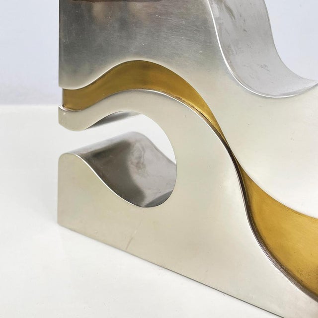 Italian Modern Brutalist Style Metal Gold Metal Sculpture by Edmondo Cirillo, 1972 For Sale - Image 10 of 15