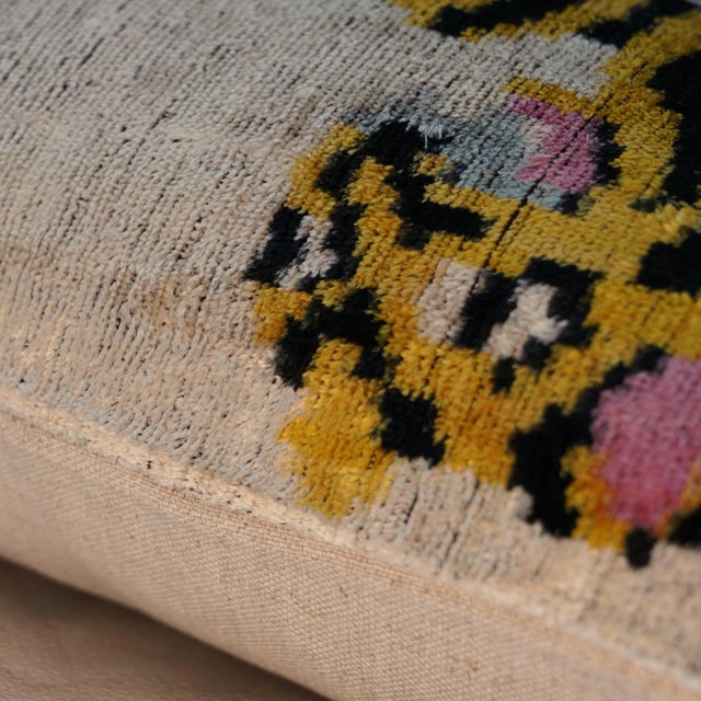 Contemporary Tiger Print Velvet Throw Pillow + Down Insert For Sale In San Francisco - Image 6 of 12