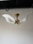 Metal 1970s Hollywood Regency Franco Luce Murano Calla Lily Glass & Brass Chandelier, Italy For Sale - Image 7 of 12