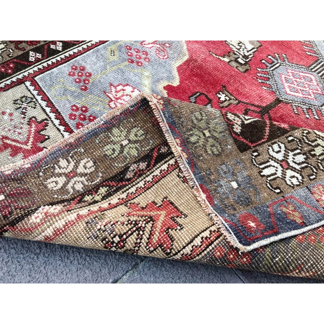 Vintage Oushak Handmade Rug- 3′11″ × 7′7″ For Sale - Image 4 of 11