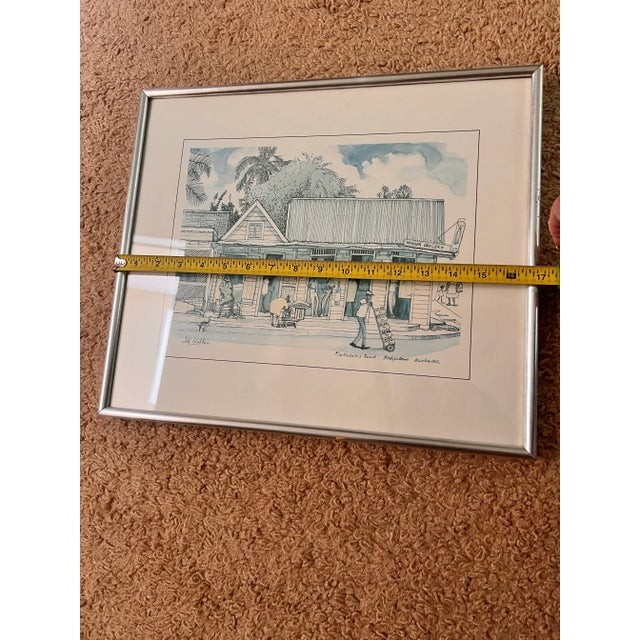 Wood Jill Walker Barbados Prints – Set of 3 Framed Caribbean Street Scenes (17x14.5”) Speightstown, Bridgetown For Sale - Image 7 of 12