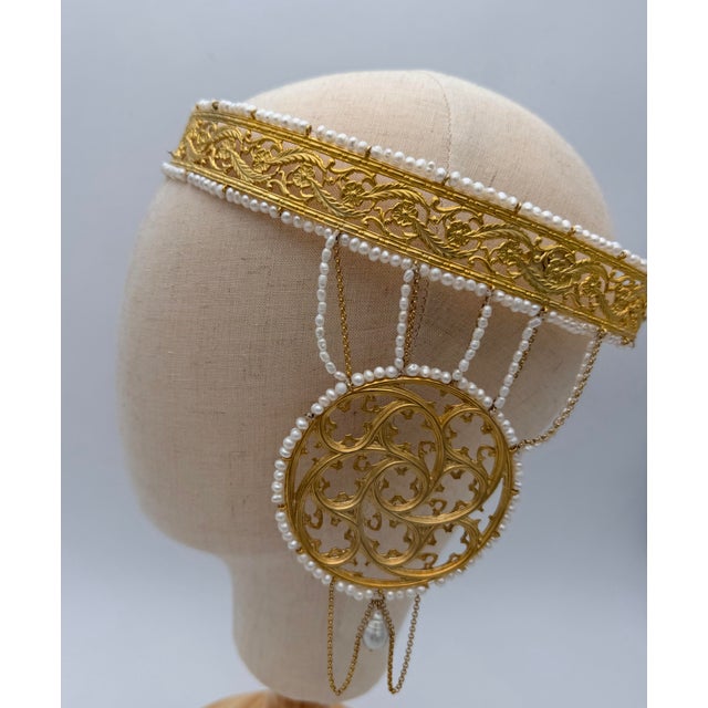 Chiseled Gilt Bronze Crown With Medallions, Signed St. Louis Paris For Sale In New York - Image 6 of 12