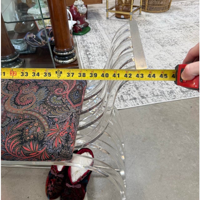 Plastic 1960s Mid-Century Lucite Bench by Charles Hollis Jones For Sale - Image 7 of 8